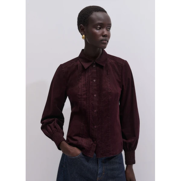 ME+EM Slim Winter Blouse in Merlot