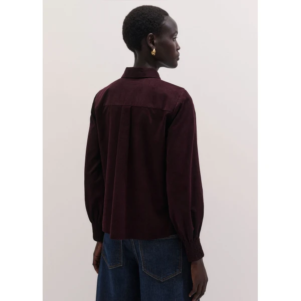 ME+EM Slim Winter Blouse in Merlot