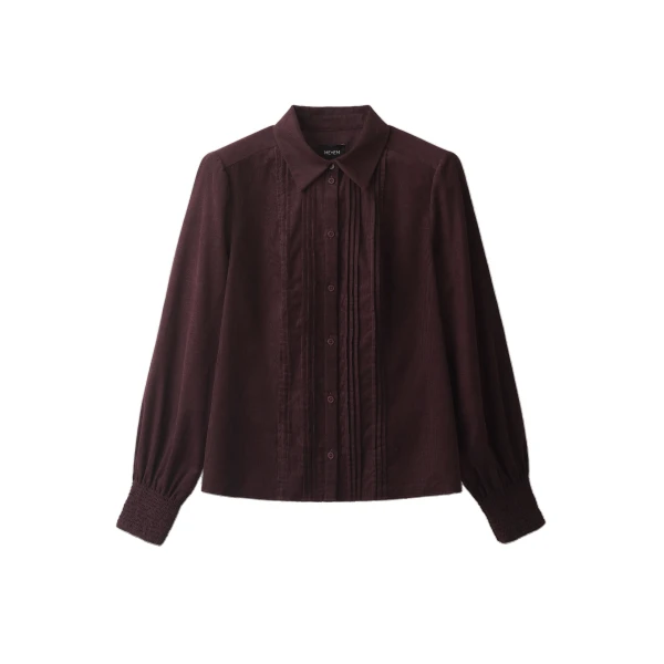 ME+EM Slim Winter Blouse in Merlot