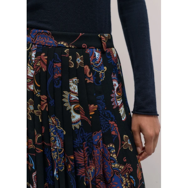 ME+EM Slit Full-Length Skirt in Black Multi