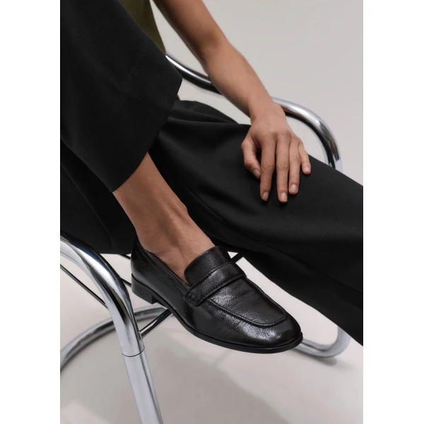 ME+EM Square Toe Loafer in Black Brown