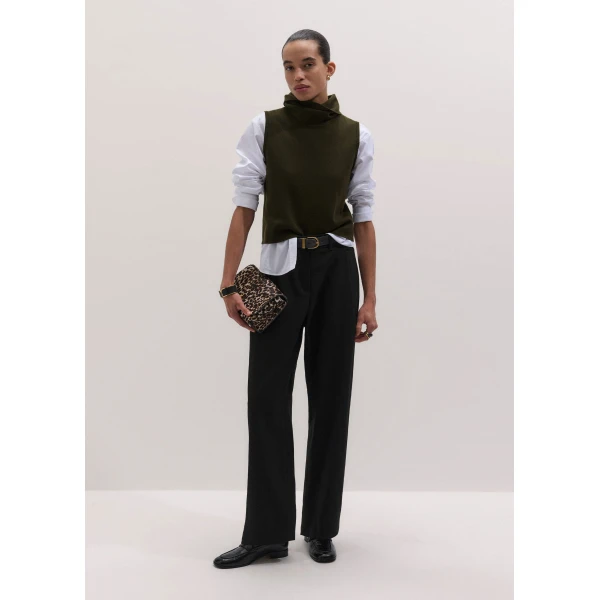 ME+EM Square Toe Loafer in Black Brown