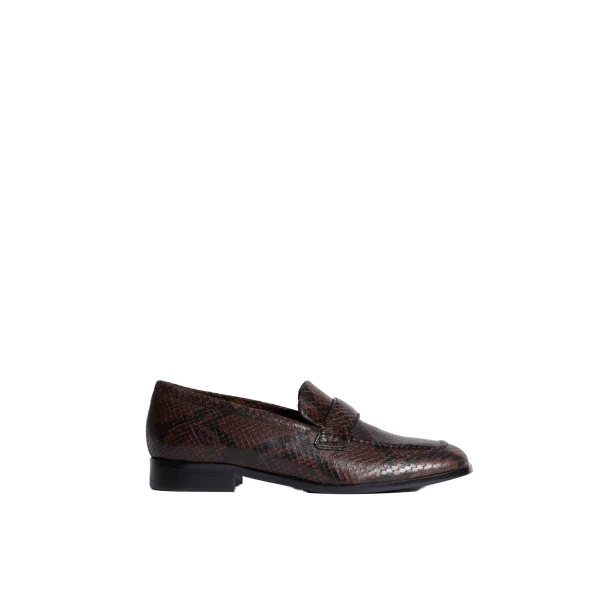 ME+EM Square Toe Loafer in Tan/Chocolate