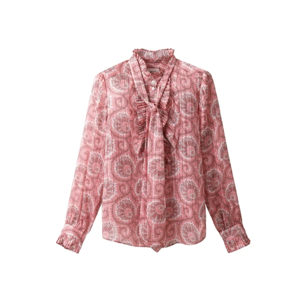 ME+EM Straight Blouse in Pink Multi