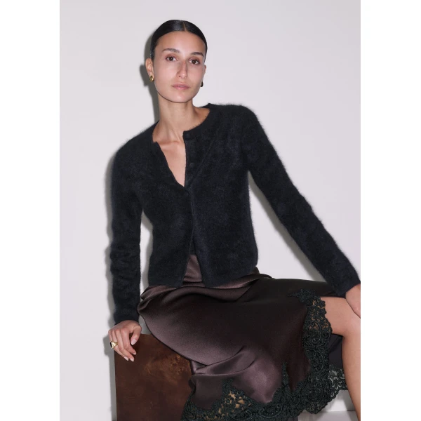 ME+EM Straight Cardigan in Black, view 2 | Cardigan | Coveti
