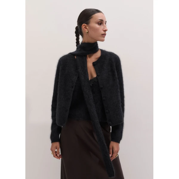 ME+EM Straight Cardigan in Black, view 4 | Cardigan | Coveti