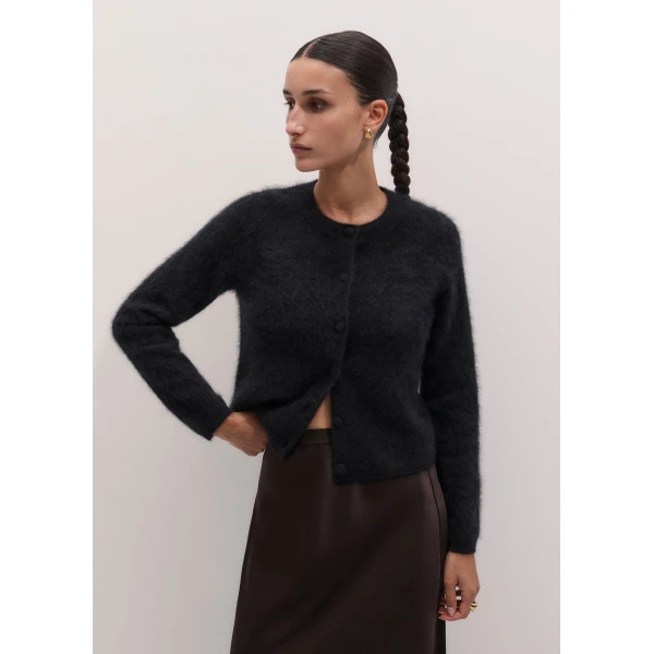 ME+EM Straight Cardigan in Black, view 6 | Cardigan | Coveti