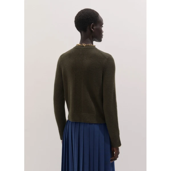 ME+EM Straight Cardigan in Rich Olive Green