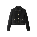 ME+EM Straight Crop Jacket in Black | Jackets | Coveti