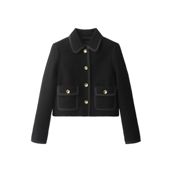 ME+EM Straight Crop Jacket in Black