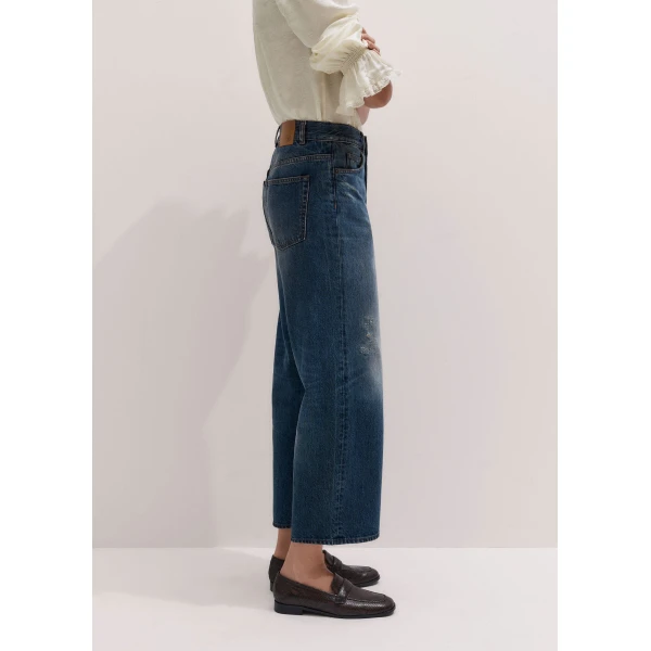 ME+EM Straight Crop Jean in Authentic Dark Wash