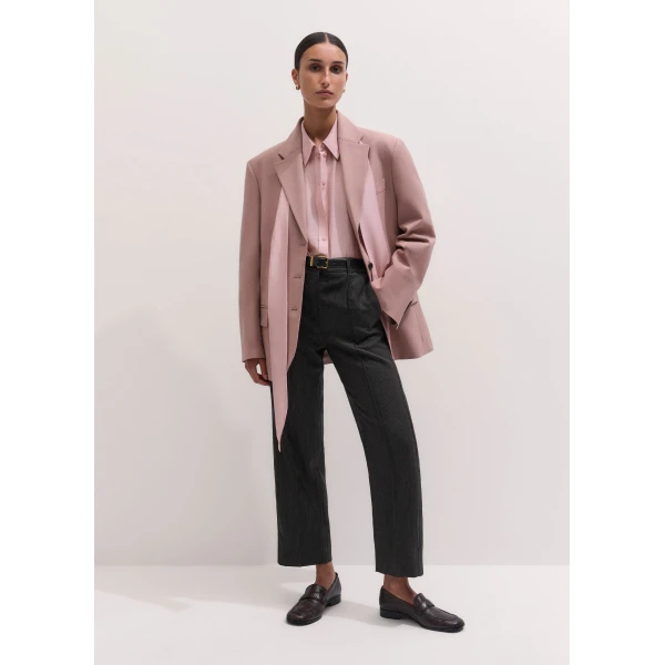 ME+EM Straight Crop Trouser in Grey Multi