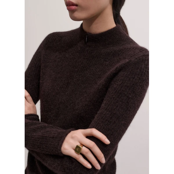 ME+EM Straight Jumper + Scarf in Cocoa Brown