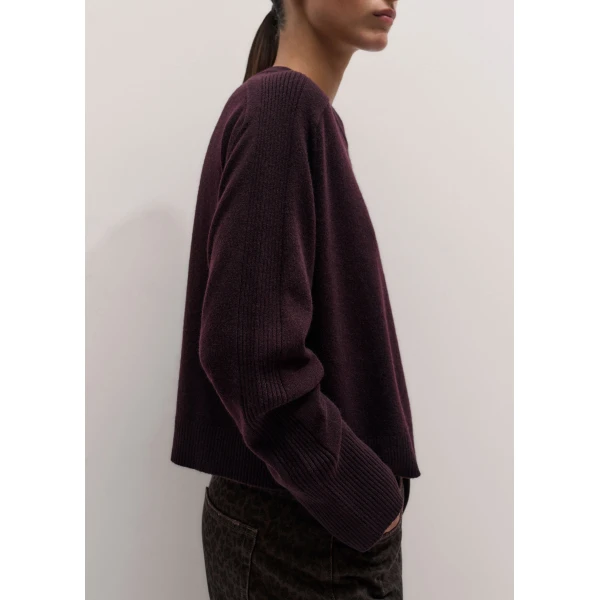 ME+EM Straight Jumper + Scarf in Port Brown