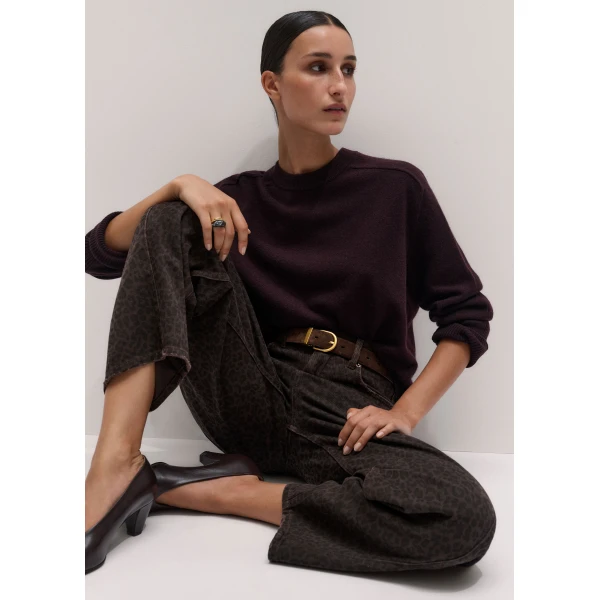 ME+EM Straight Jumper + Scarf in Port Brown