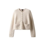 ME+EM Straight Knit Jacket in Cream | Sweaters | Coveti