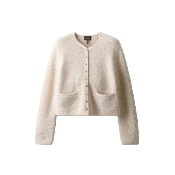 ME+EM Straight Knit Jacket in Cream | Sweaters | Coveti
