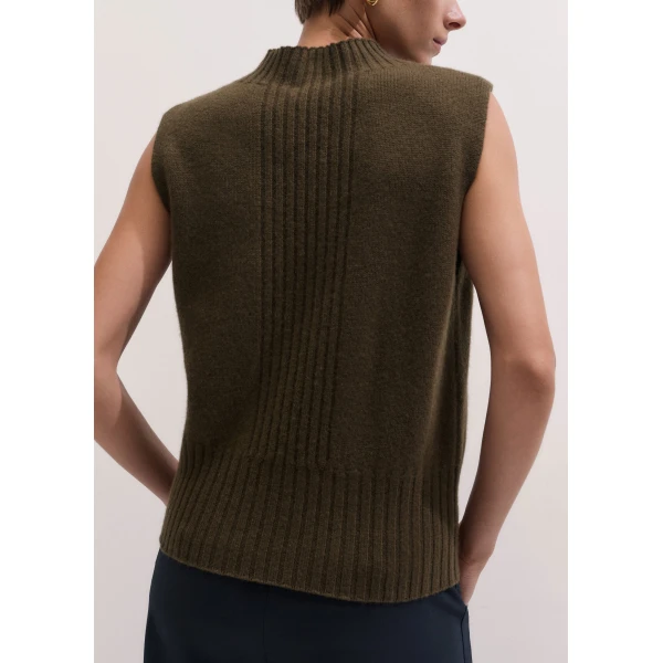 ME+EM Straight Knit Vest in Bronzed Brown