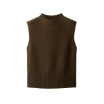 ME+EM Straight Knit Vest in Bronzed Brown