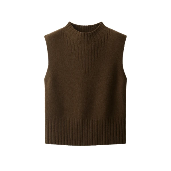 ME+EM Straight Knit Vest in Bronzed Brown