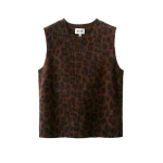 ME+EM Straight Knit Vest in Chocolate Multi | Sweaters | Coveti