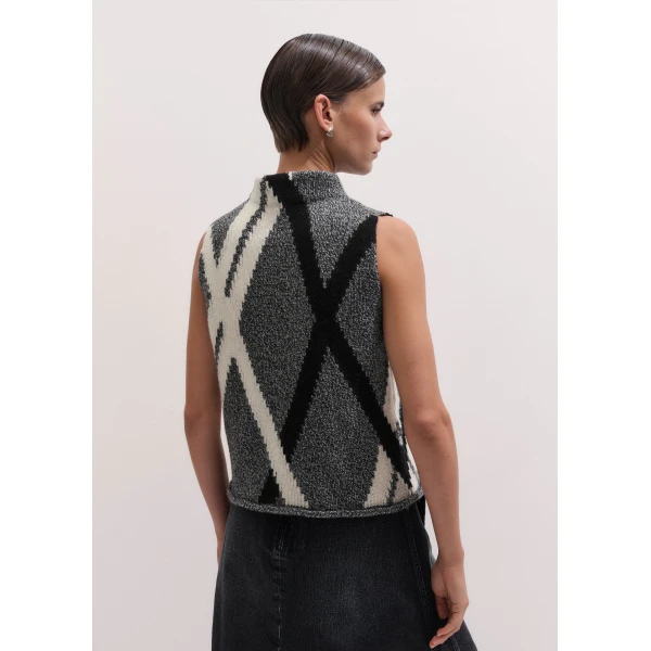 ME+EM Straight Knit Vest in Grey Multi