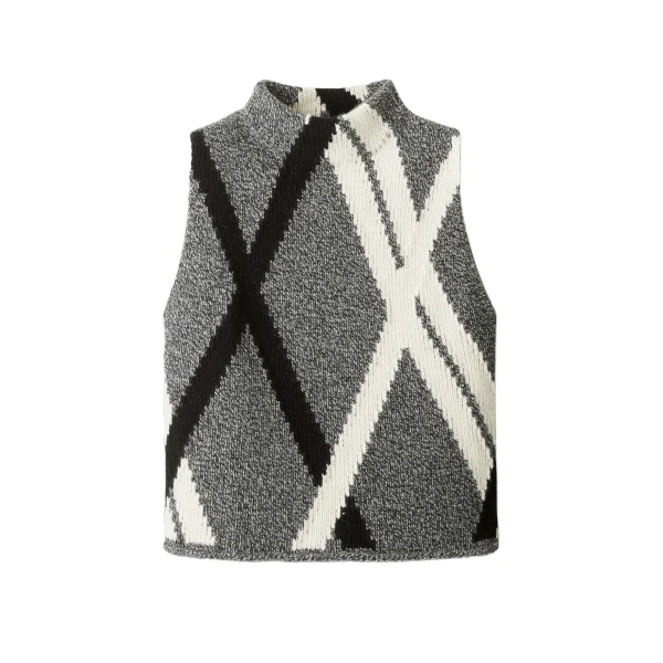 ME+EM Straight Knit Vest in Grey Multi