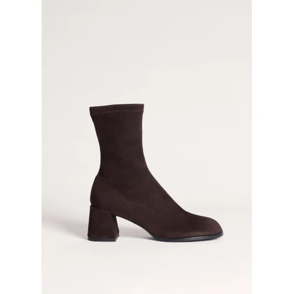 ME+EM Stretch Ankle Boot in Deep Chocolate, view 2 | Boots | Coveti