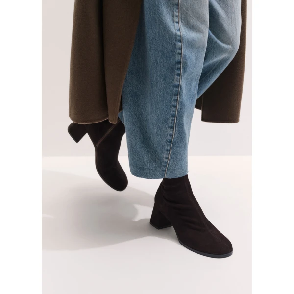 ME+EM Stretch Ankle Boot in Deep Chocolate, view 3 | Boots | Coveti