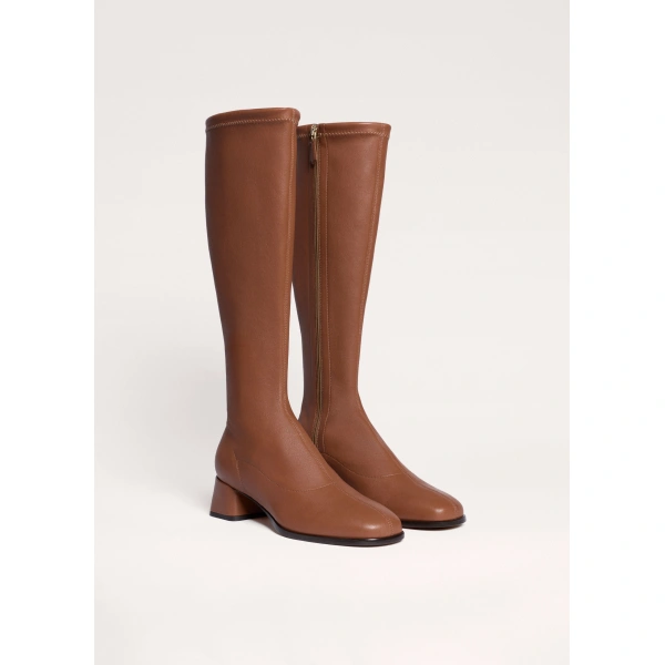 ME+EM Stretch Knee-High Boot in Tan, view 5 | Boots | Coveti