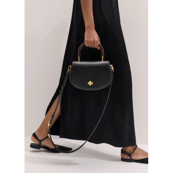 ME+EM Structured Saddle Bag in Black