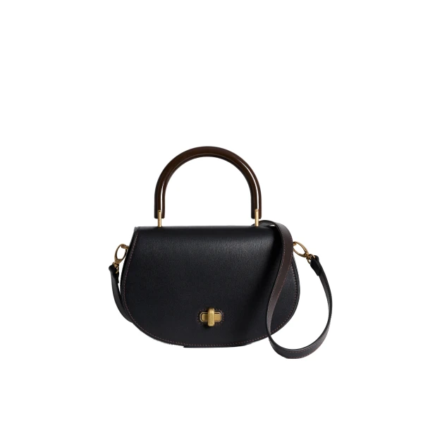 ME+EM Structured Saddle Bag in Black