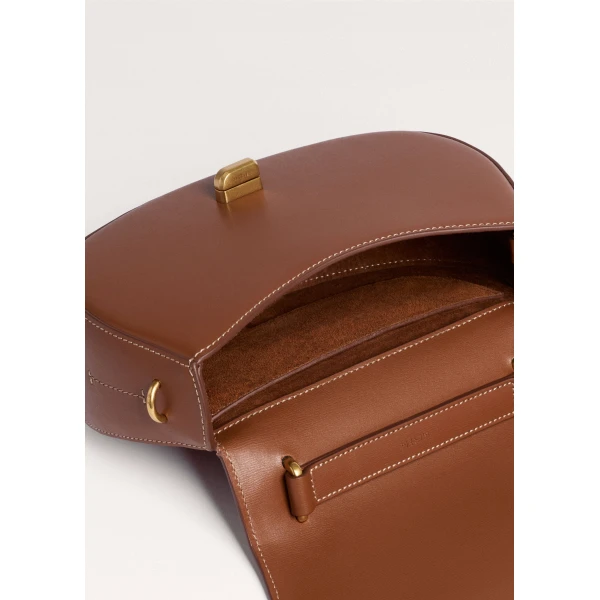 ME+EM Structured Saddle Bag in Dark Tan