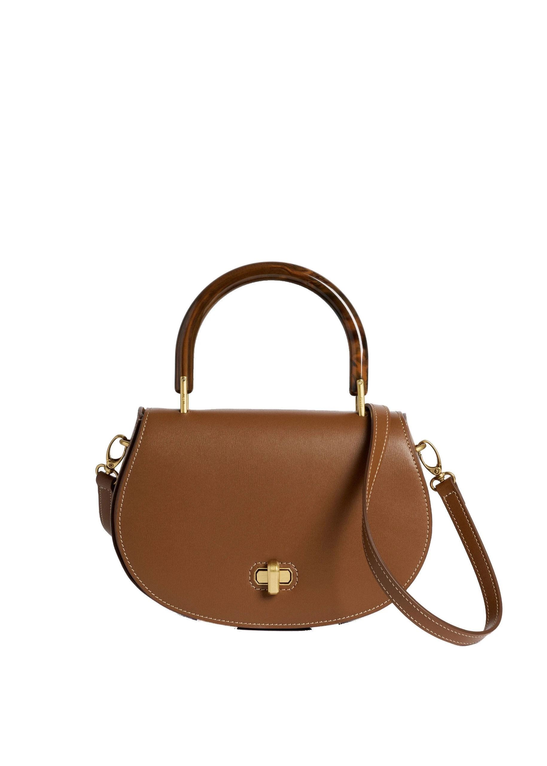 ME+EM Structured Saddle Bag in Dark Tan | Bags | Coveti ME+EM Structured Saddle Bag in Dark Tan