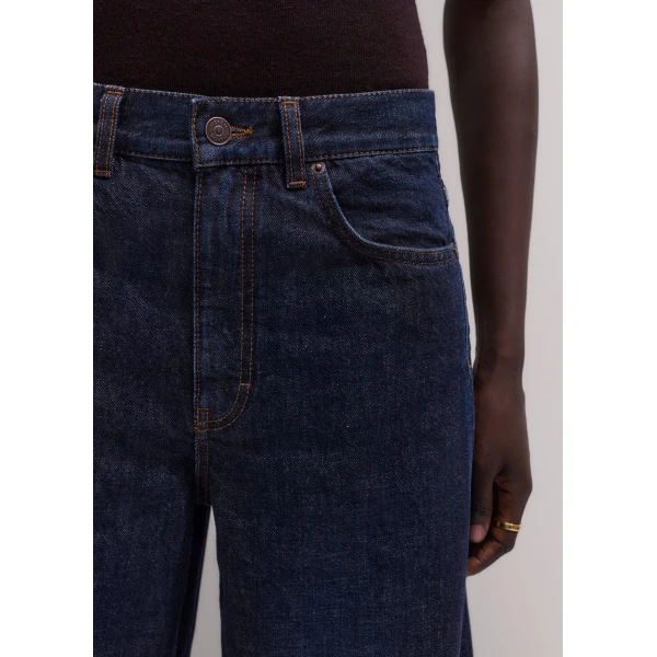 ME+EM Super Wide Crop Jean in Rinse Wash