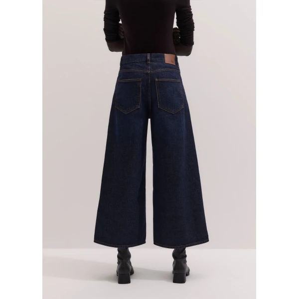 ME+EM Super Wide Crop Jean in Rinse Wash