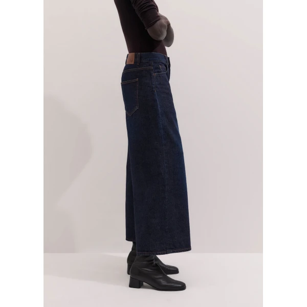 ME+EM Super Wide Crop Jean in Rinse Wash