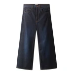 ME+EM Super Wide Crop Jean in Rinse Wash