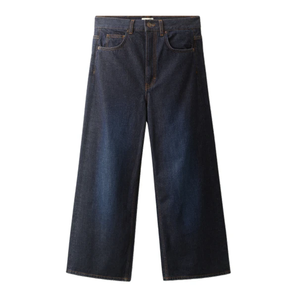 ME+EM Super Wide Crop Jean in Rinse Wash