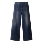 ME+EM Super Wide Flare Jean in Authentic Mid Blue Wash | Denim | Coveti