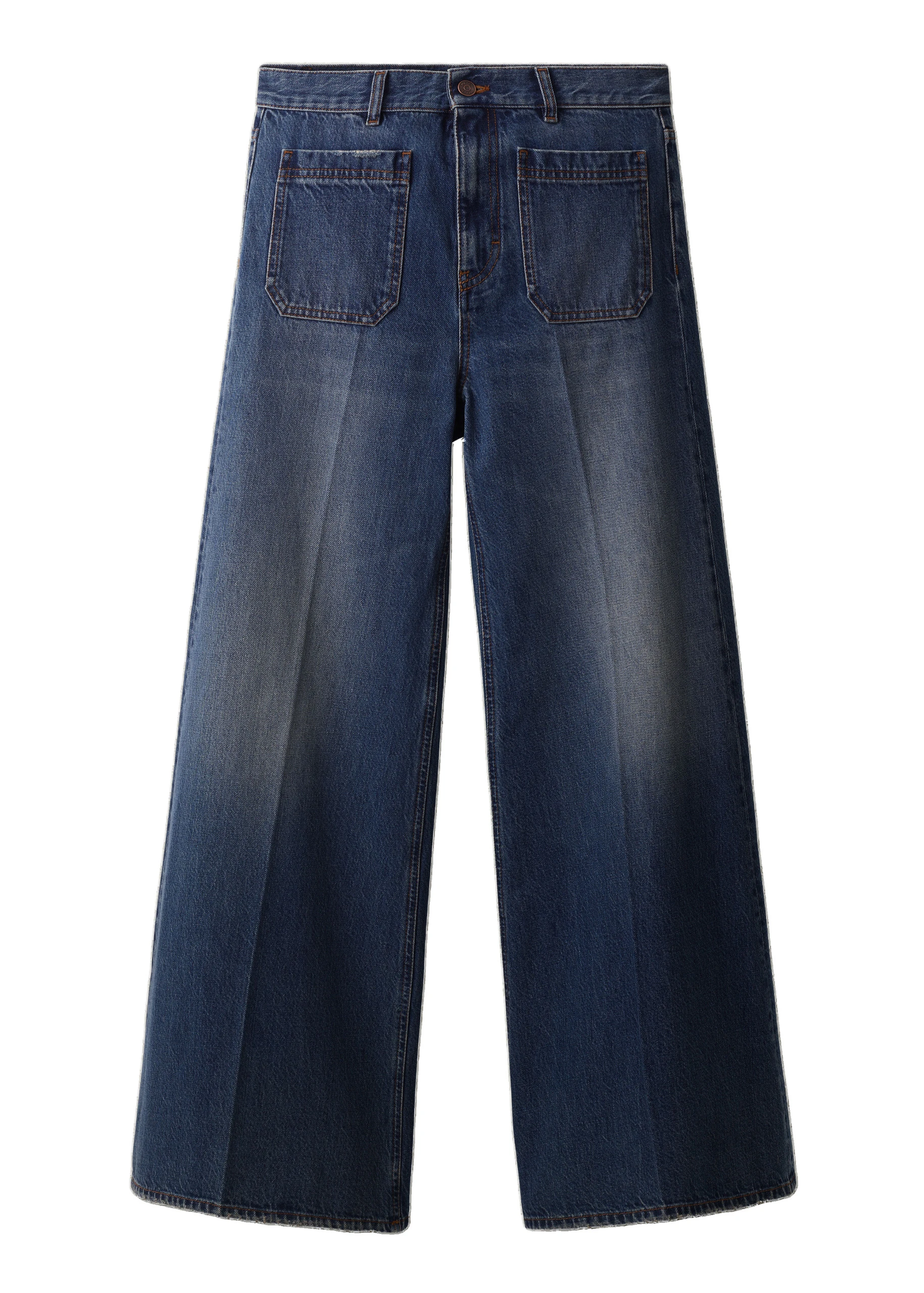 ME+EM Super Wide Flare Jean in Authentic Mid Blue Wash ME+EM Super Wide Flare Jean in Authentic Mid Blue Wash | Denim | Coveti