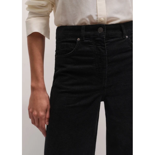 ME+EM Super Wide Flare Trouser in Black Wash, view 3 | Wide leg pants | Coveti