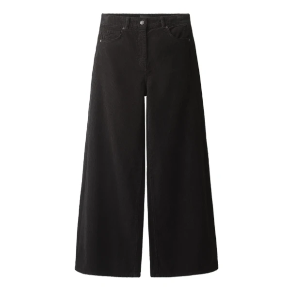 ME+EM Super Wide Flare Trouser in Black Wash | Wide leg pants | Coveti