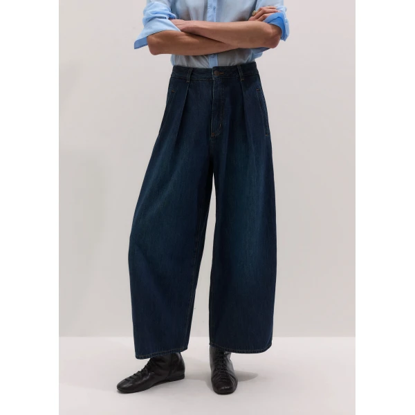 ME+EM Tailored Barrel Jean in Authentic Dark Wash