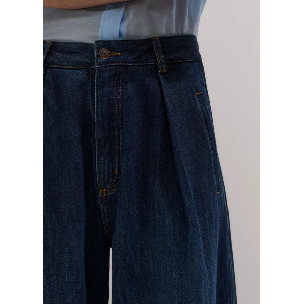ME+EM Tailored Barrel Jean in Authentic Dark Wash