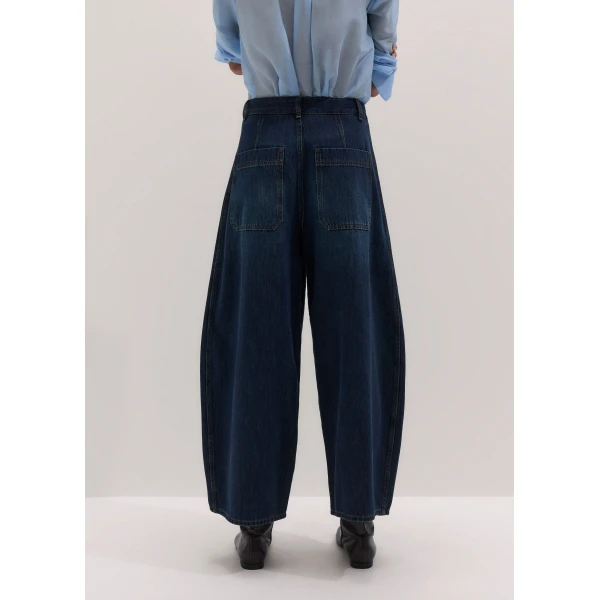 ME+EM Tailored Barrel Jean in Authentic Dark Wash