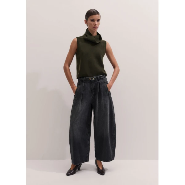 ME+EM Tailored Barrel Jean in Black Wash