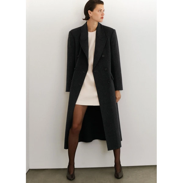 ME+EM Tailored Oversized Coat in Dark Charcoal Mélange