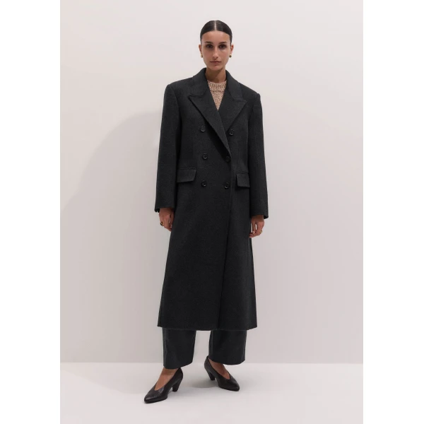 ME+EM Tailored Oversized Coat in Dark Charcoal Mélange