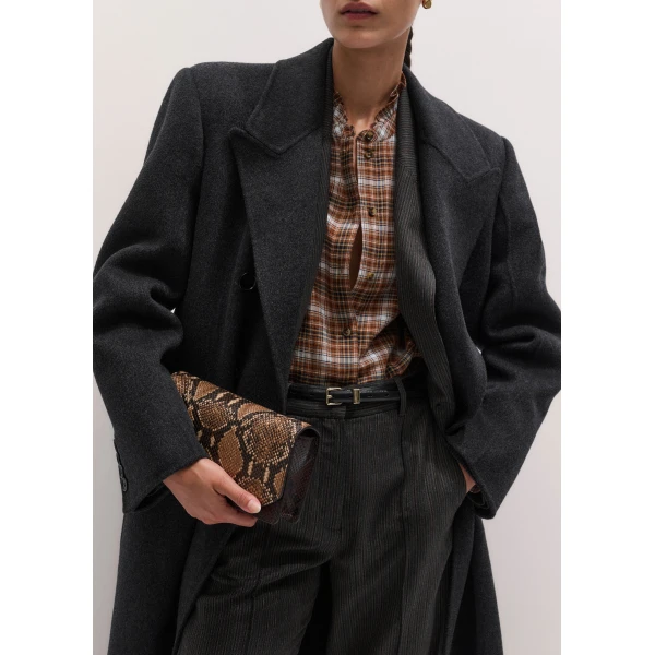 ME+EM Tailored Oversized Coat in Dark Charcoal Mélange